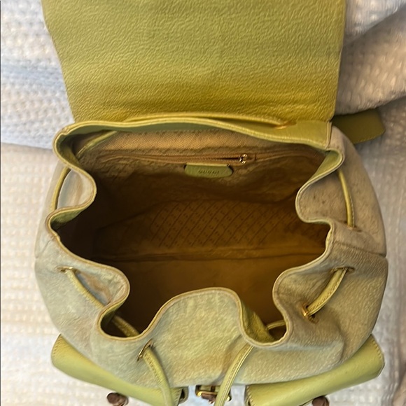 Gucci Bamboo Green Leather/Suede Backpack - Picture 12 of 16